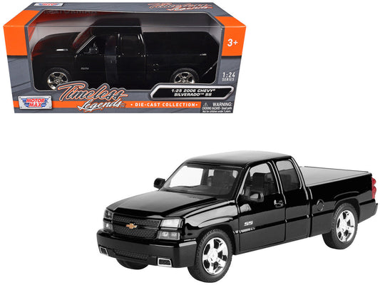 2006 Chevrolet Silverado SS Pickup Truck Black "Timeless Legends" Series 1/25 Diecast Model Car by Motormax Motormax