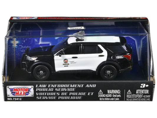 2022 Ford Police Interceptor Utility "LAPD (Los Angeles Police Department)" Black and White "Law Enforcement and Public Service" Series 1/43 Diecast Model Car by Motormax Motormax
