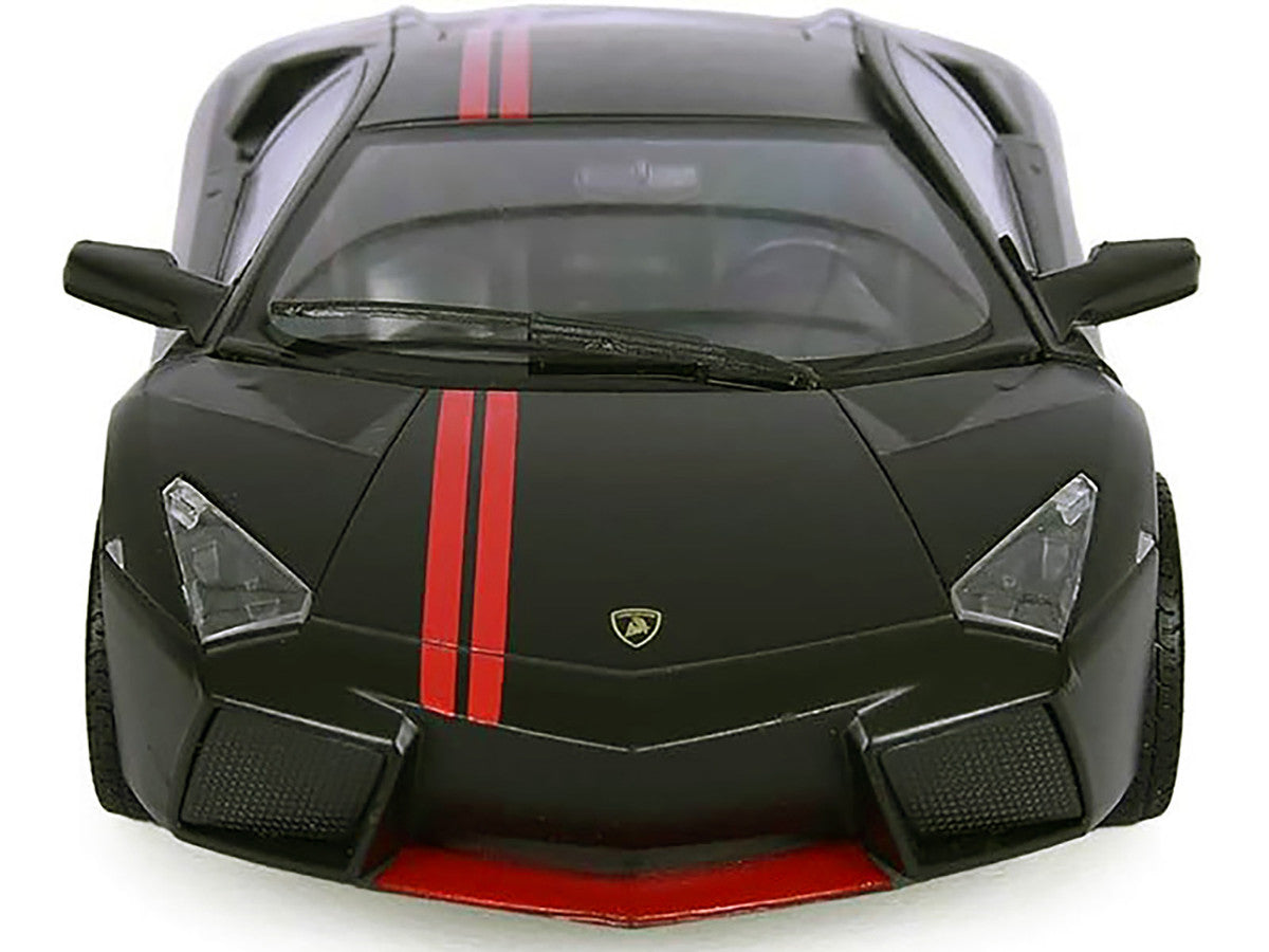Lamborghini Reventon Matt Black with Red Stripes "Satin Paint" Series 1/24 Diecast Model Car by Motormax-2