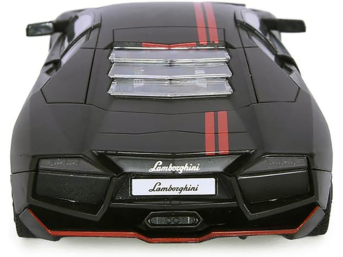 Lamborghini Reventon Matt Black with Red Stripes "Satin Paint" Series 1/24 Diecast Model Car by Motormax-1