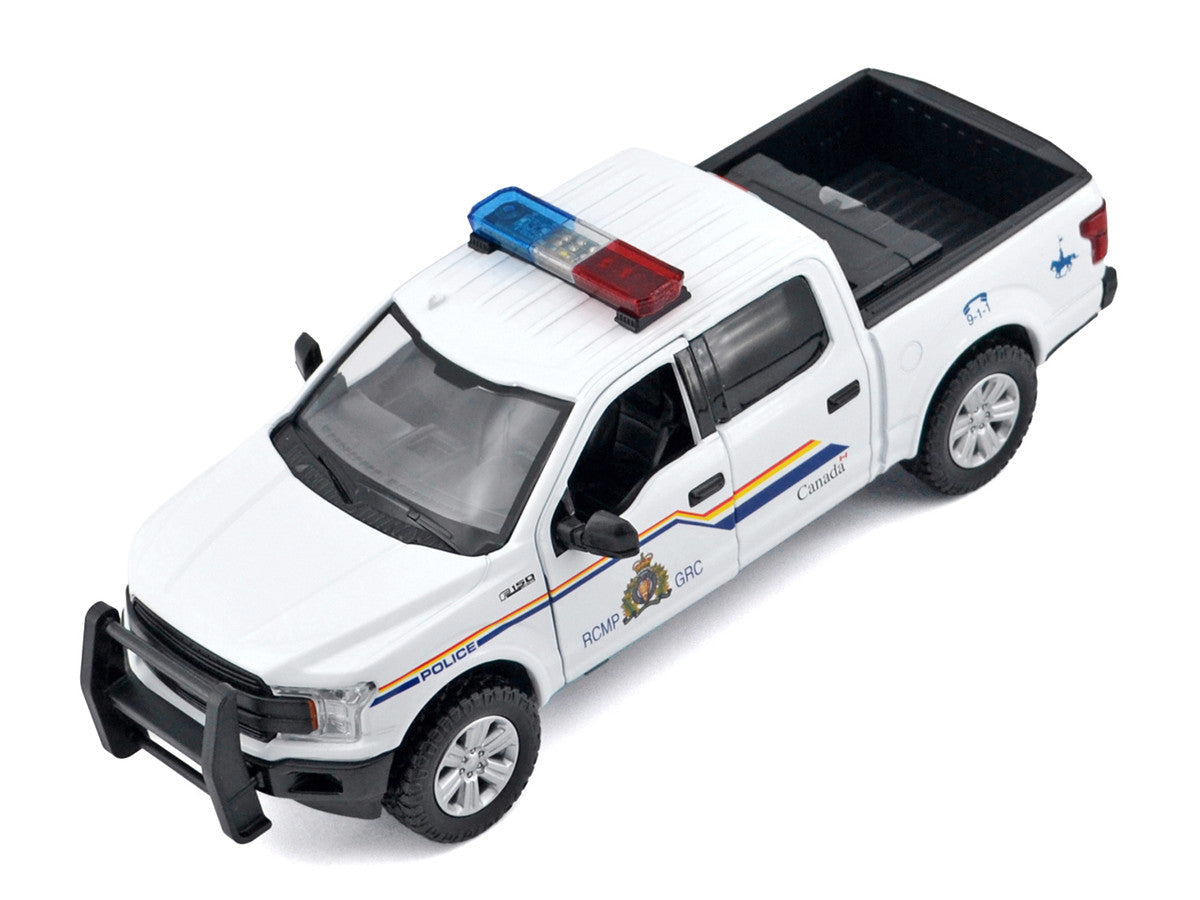2019 Ford F-150 Lariat Crew Cab Pickup Truck "Royal Canadian Mounted Police" White with Flashing Light Bar and Front and Rear Lights and Sounds "Law Enforcement and Public Service" Series 1/27 Diecast Model Car by Motormax Motormax