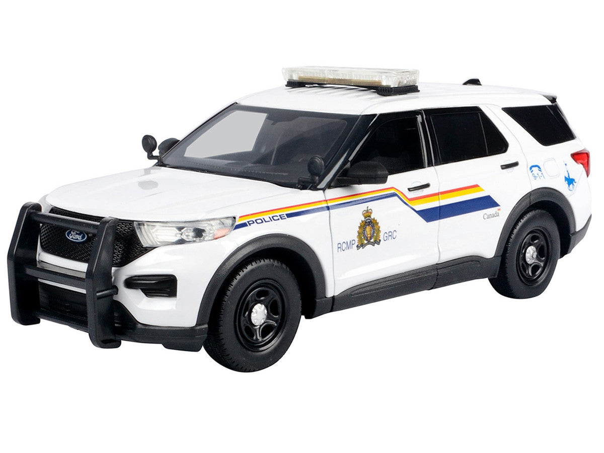 2022 Ford Police Interceptor Utility White "Royal Canadian Mounted Police (RCMP)" with Flashing Light Bar and Front and Rear Lights and Sounds 1/24 Diecast Model Car by Motormax Motormax