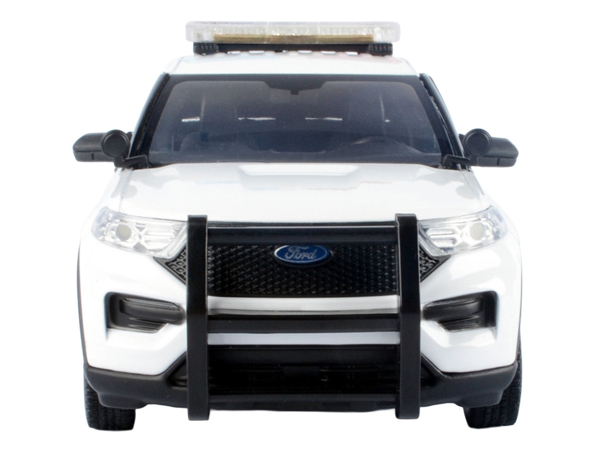 2022 Ford Police Interceptor Utility White "Royal Canadian Mounted Police (RCMP)" with Flashing Light Bar and Front and Rear Lights and Sounds 1/24 Diecast Model Car by Motormax Motormax