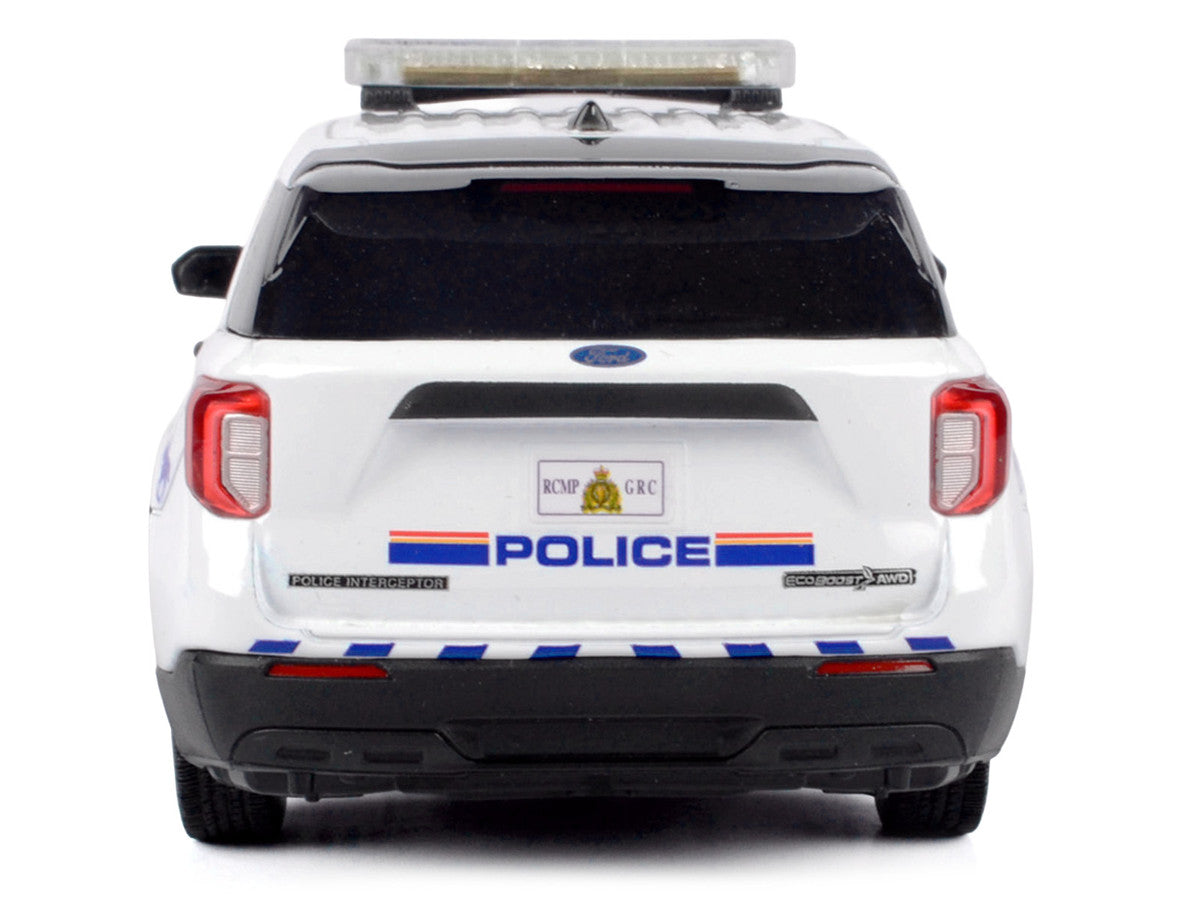 2022 Ford Police Interceptor Utility White "Royal Canadian Mounted Police (RCMP)" with Flashing Light Bar and Front and Rear Lights and Sounds 1/24 Diecast Model Car by Motormax Motormax