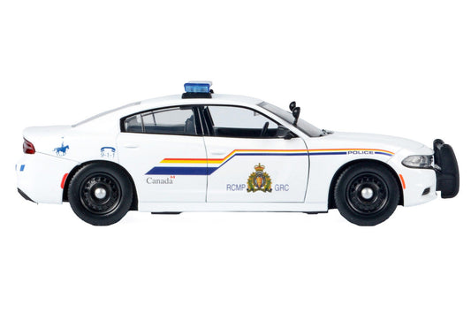 2023 Dodge Charger Pursuit Police Car "Royal Canadian Mounted Police (RCMP)" White with Flashing Light Bar and Front and Rear Lights and Sound 1/24 Diecast Model Car by Motormax Motormax