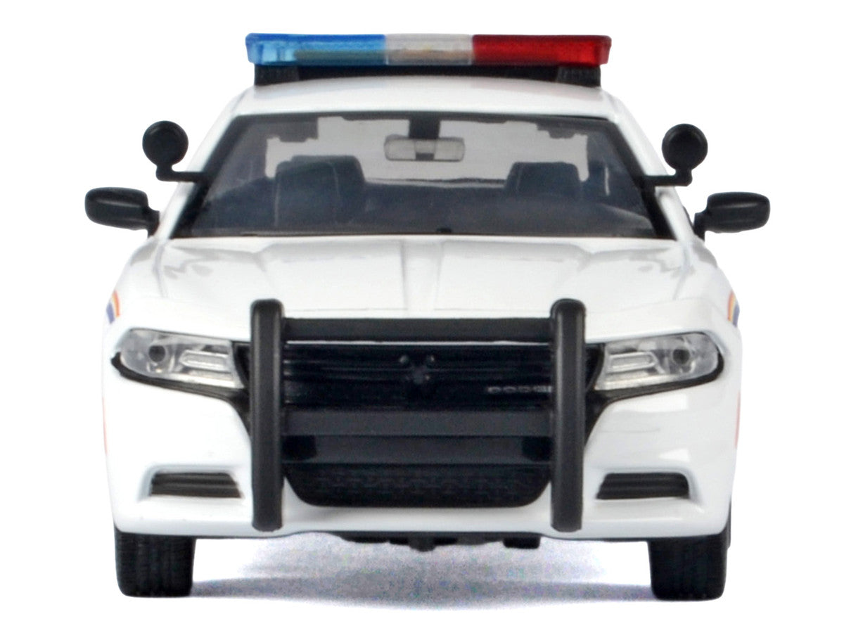 2023 Dodge Charger Pursuit Police Car "Royal Canadian Mounted Police (RCMP)" White with Flashing Light Bar and Front and Rear Lights and Sound 1/24 Diecast Model Car by Motormax Motormax
