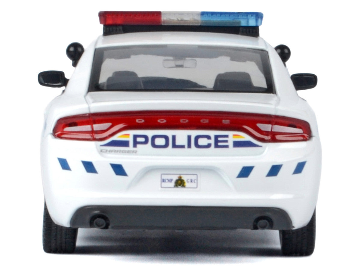 2023 Dodge Charger Pursuit Police Car "Royal Canadian Mounted Police (RCMP)" White with Flashing Light Bar and Front and Rear Lights and Sound 1/24 Diecast Model Car by Motormax Motormax