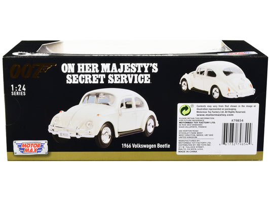 1966 Volkswagen Beetle White James Bond 007 "On Her Majesty's Secret Service" (1969) Movie "James Bond Collection" Series 1/24 Diecast Model Car by Motormax Motormax