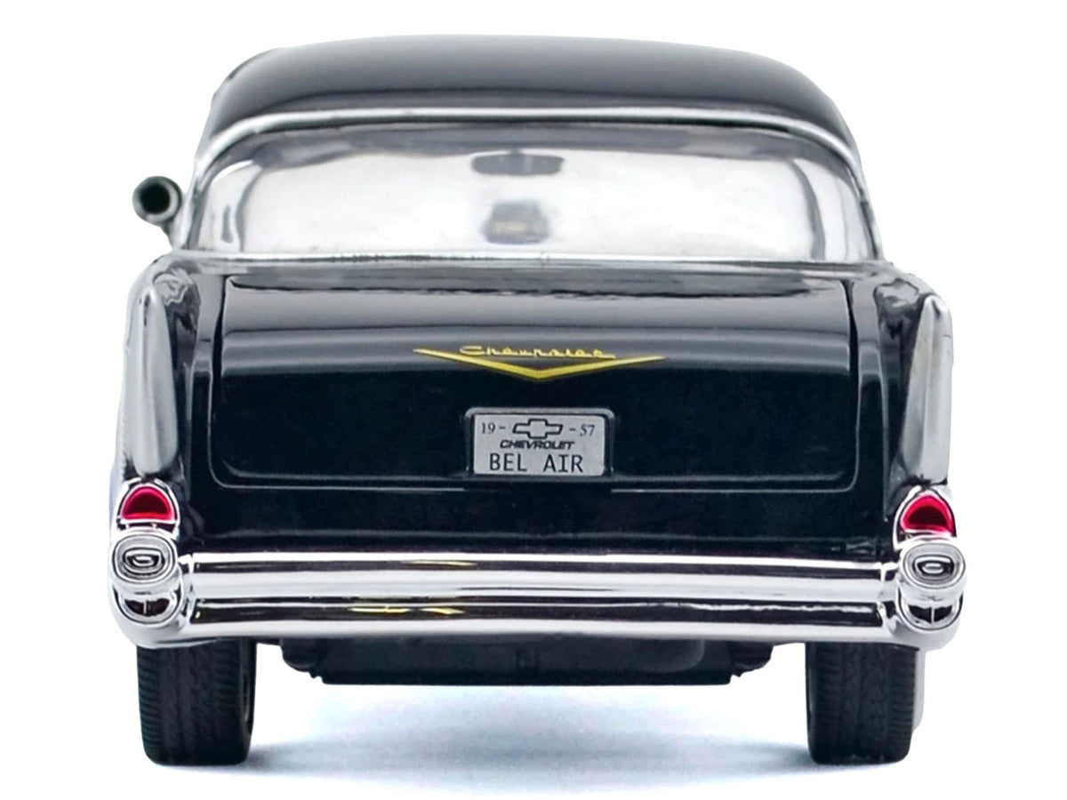 1957 Chevrolet Bel Air Black with Blue Flame Graphics "Kult Klassics" Series 1/24 Diecast Model Car by Motormax Motormax