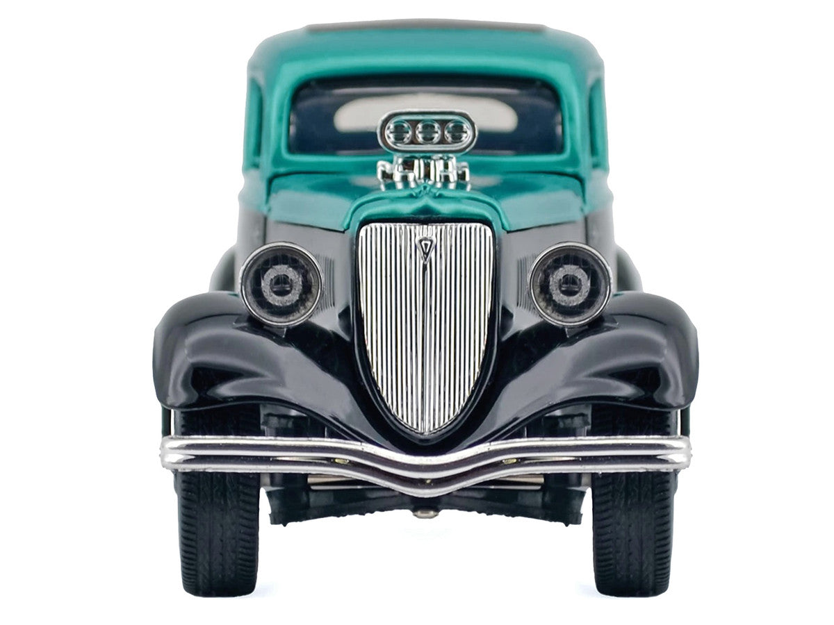 1934 Ford Coupe Turquoise Metallic and Black "Kult Klassics" Series 1/24 Diecast Model Car by Motormax Motormax
