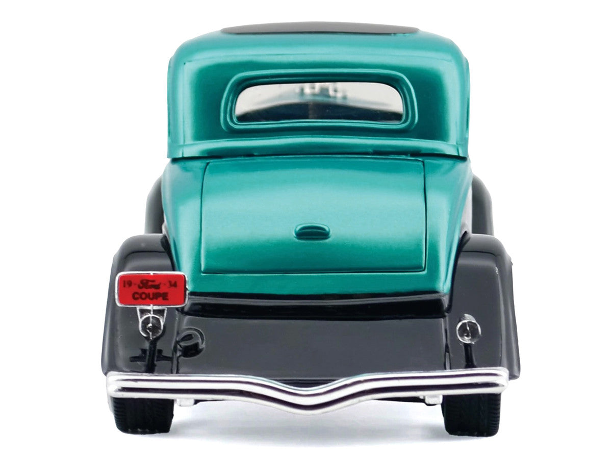1934 Ford Coupe Turquoise Metallic and Black "Kult Klassics" Series 1/24 Diecast Model Car by Motormax Motormax