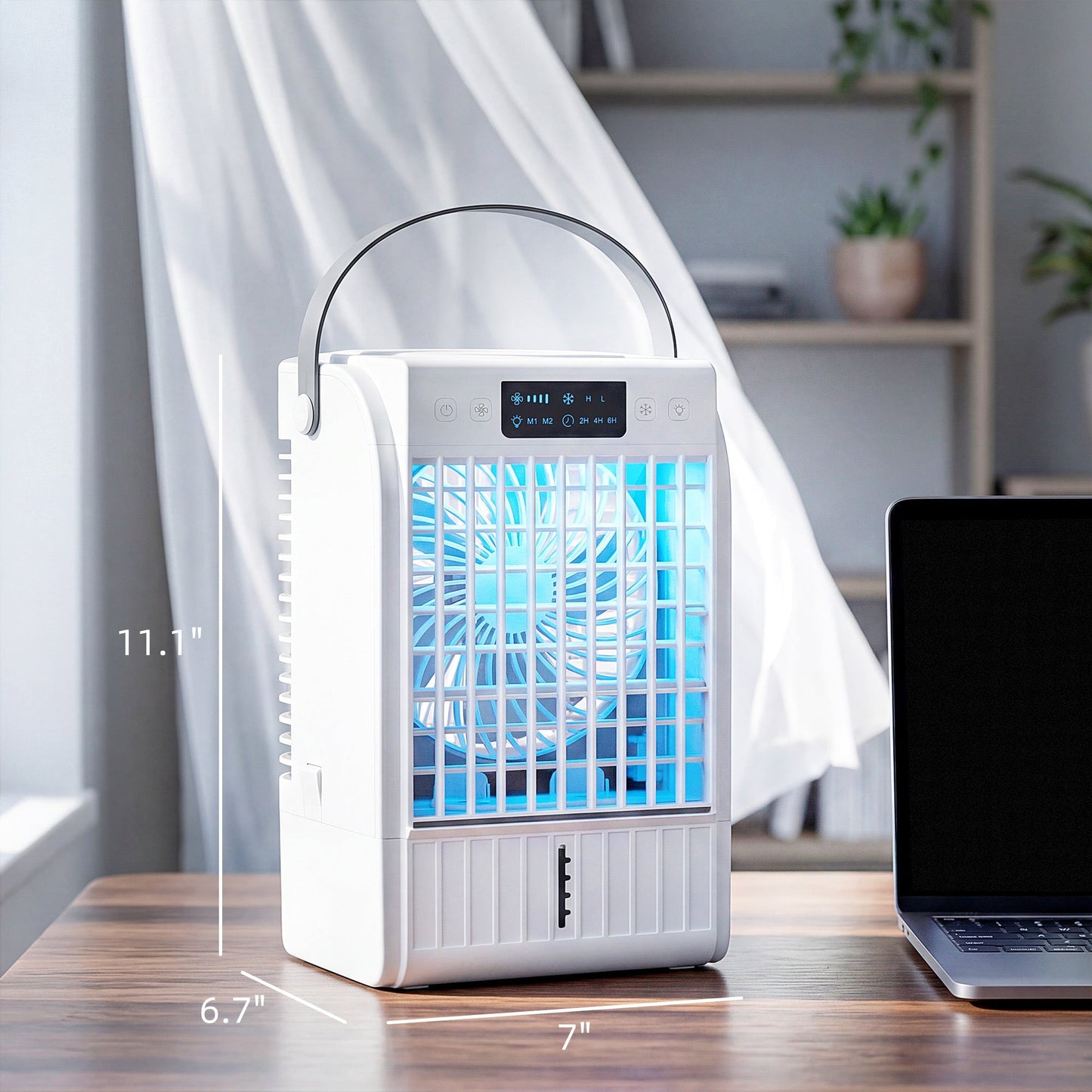 Portable Air Conditioner, 4-in-1 Mini Air Cooler with 4 Wind Speed, 2 Mist Mode, RGB 7 LED Light Best YouTube Store