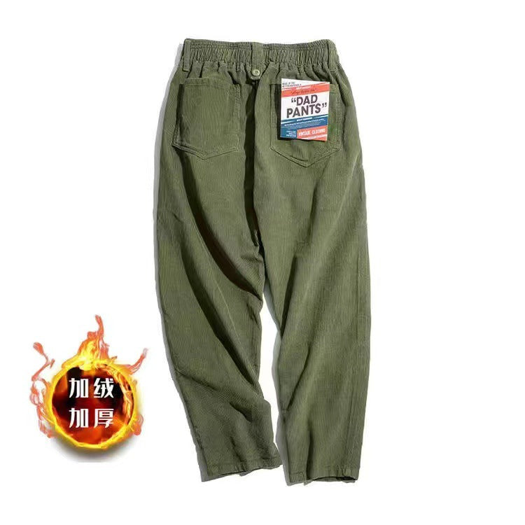 Men's Casual Khaki Corduroy Pants for Autumn/Winter Pi-Mart