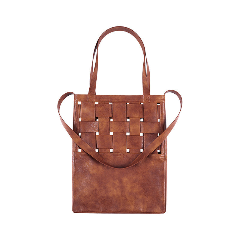 Faux Leather Woven Structure Crossbody Shoulder Bag LadyShow.Store