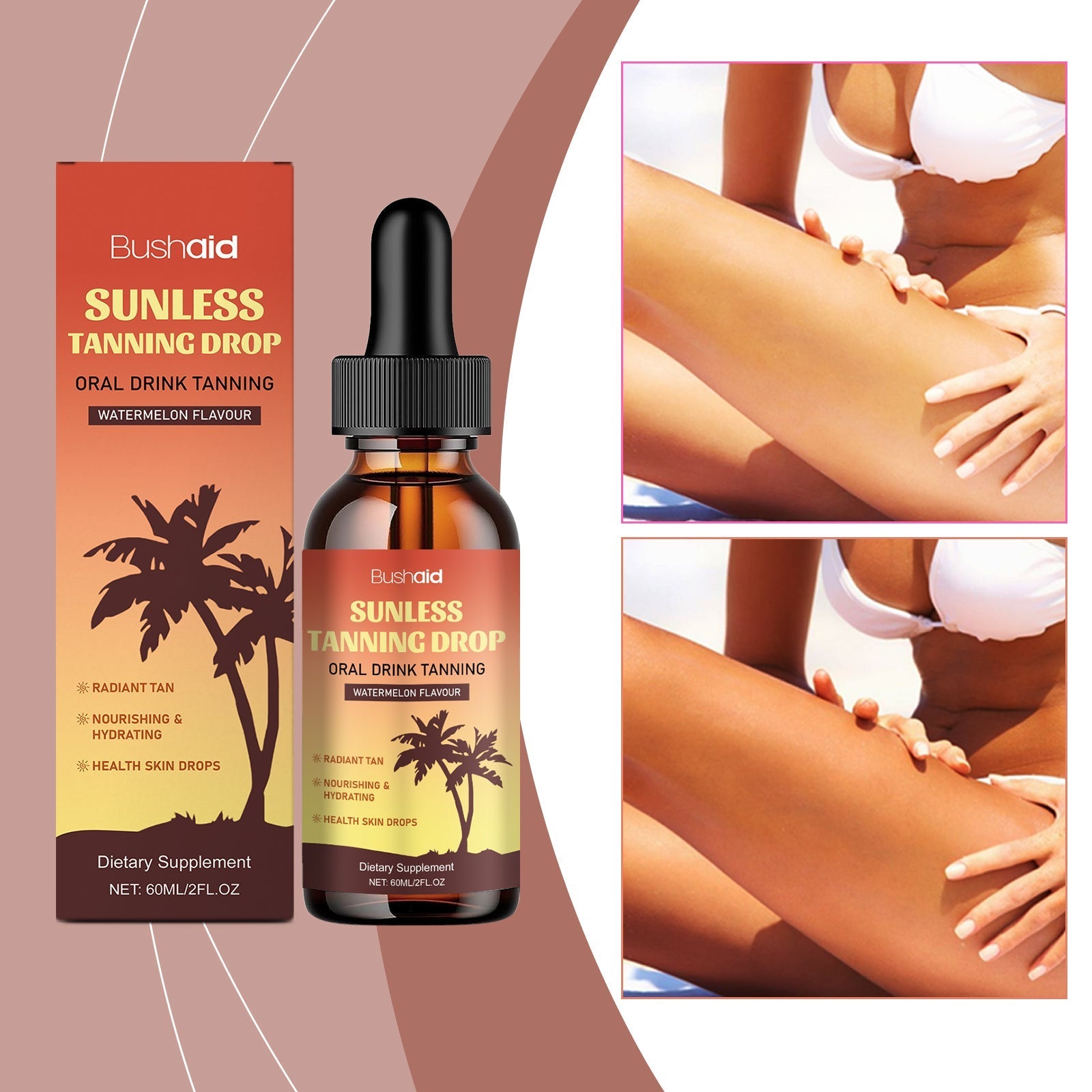 Natural Beauty Black Sunless Tanning Drops Oral Tri Light Beauty