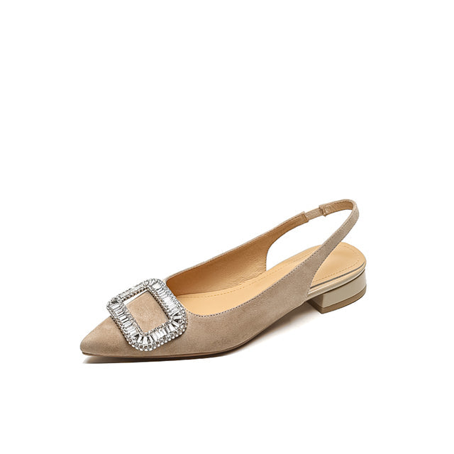 Women's Rhinestone Square Buckle Baotou Sandals Best YouTube Store