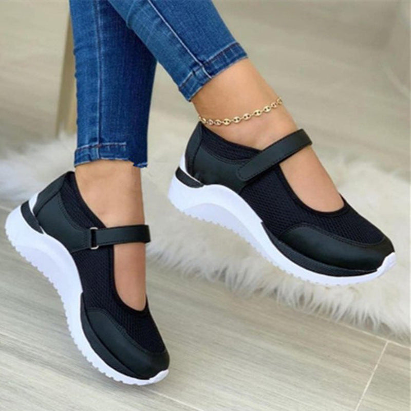 Women's Round Toe Velcro Platform Sandals LadyShow.Store