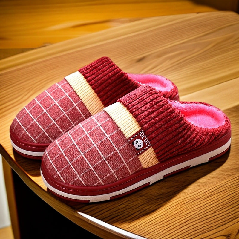 Mens Cotton Slippers For Winter Non-slip  Warm And With A Thick Sole Best YouTube Store