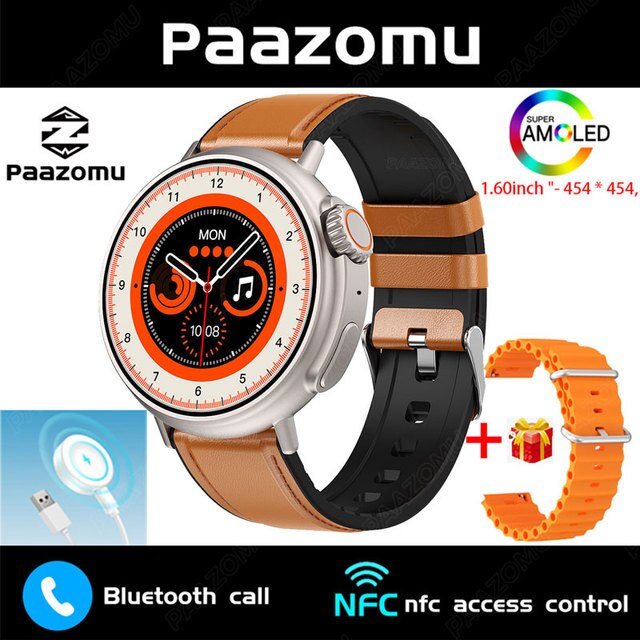 AMOLED 1.6 Inch Smart Watch for Men, Women and Kids