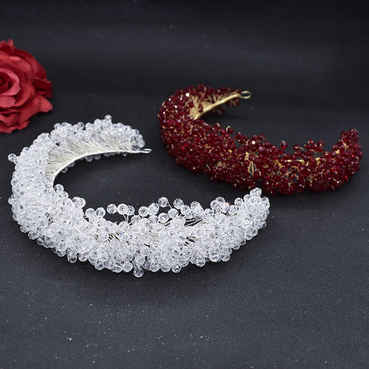 Crystal Beaded Long Hairband Wedding Party Styling Accessories LadyShow.Store