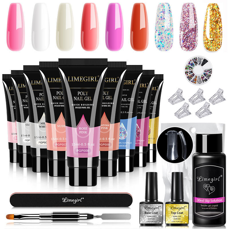 15ML Crystal Extension Ferrule Nail Tip Nail Beauty Tool Set CJD
