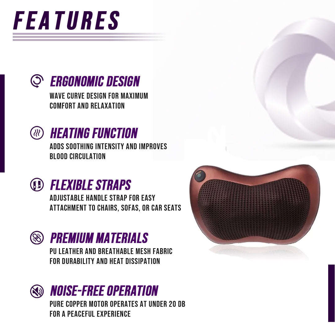 Back and Neck Massage Pillow w/Heat LuxuryLifeWay Online Store