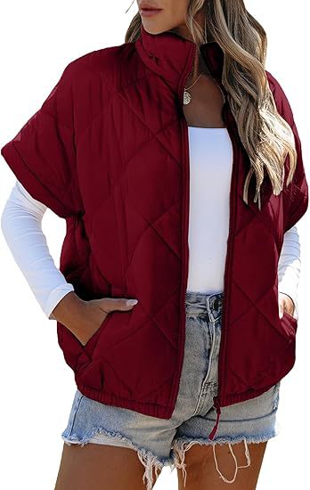 Casual Pocket Zipper Diamond Lattice Warm Jacket Accent Plus