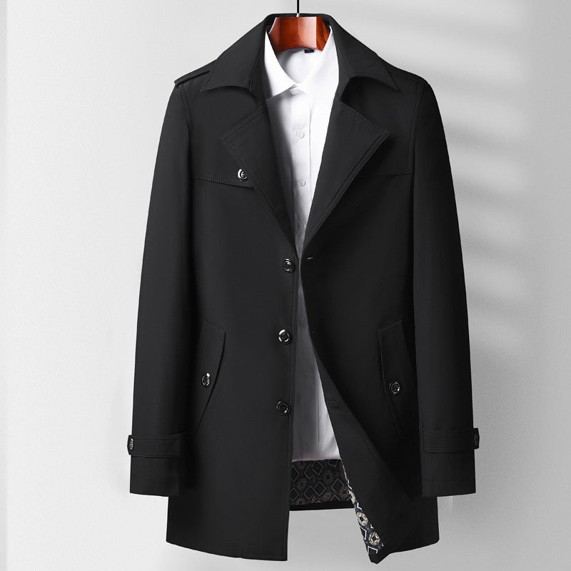 Mid-length Lapel Casual Fashionable Versatile Trench Coat For Young And Middle-aged Best YouTube Store