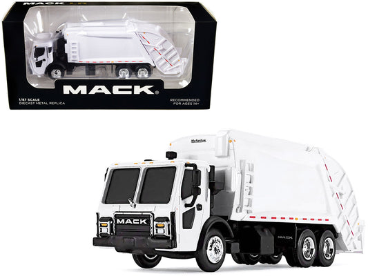 Mack LR with McNeilus Rear Load Refuse Body White 1/87 (HO) Diecast Model by First Gear First Gear