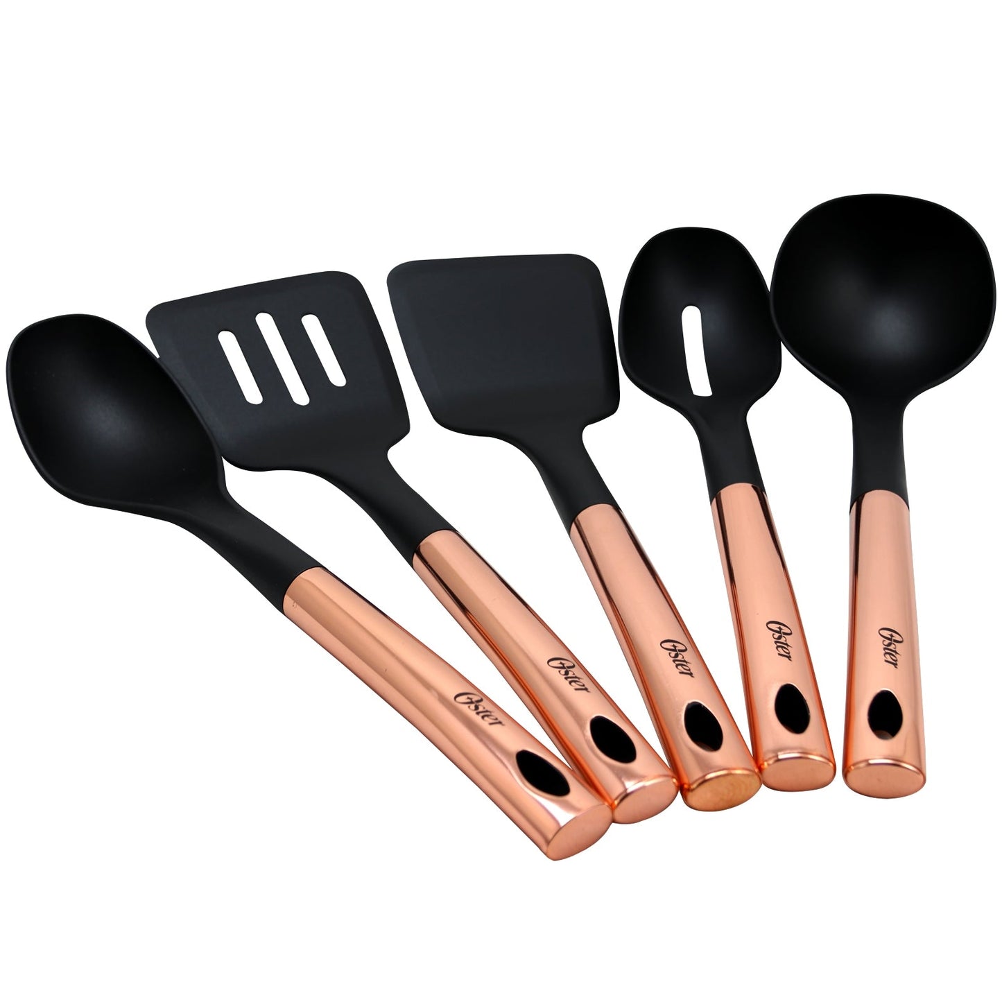 Oster Kitchen Bliss Kitchen Tools Set with Rose Gold Handle, Set of 5 W2B