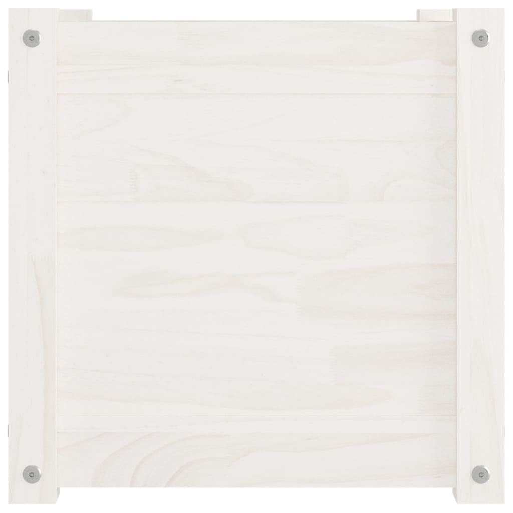Garden Planters 2 pcs White 15.7"x15.7"x15.7" Solid Wood Pine W2B
