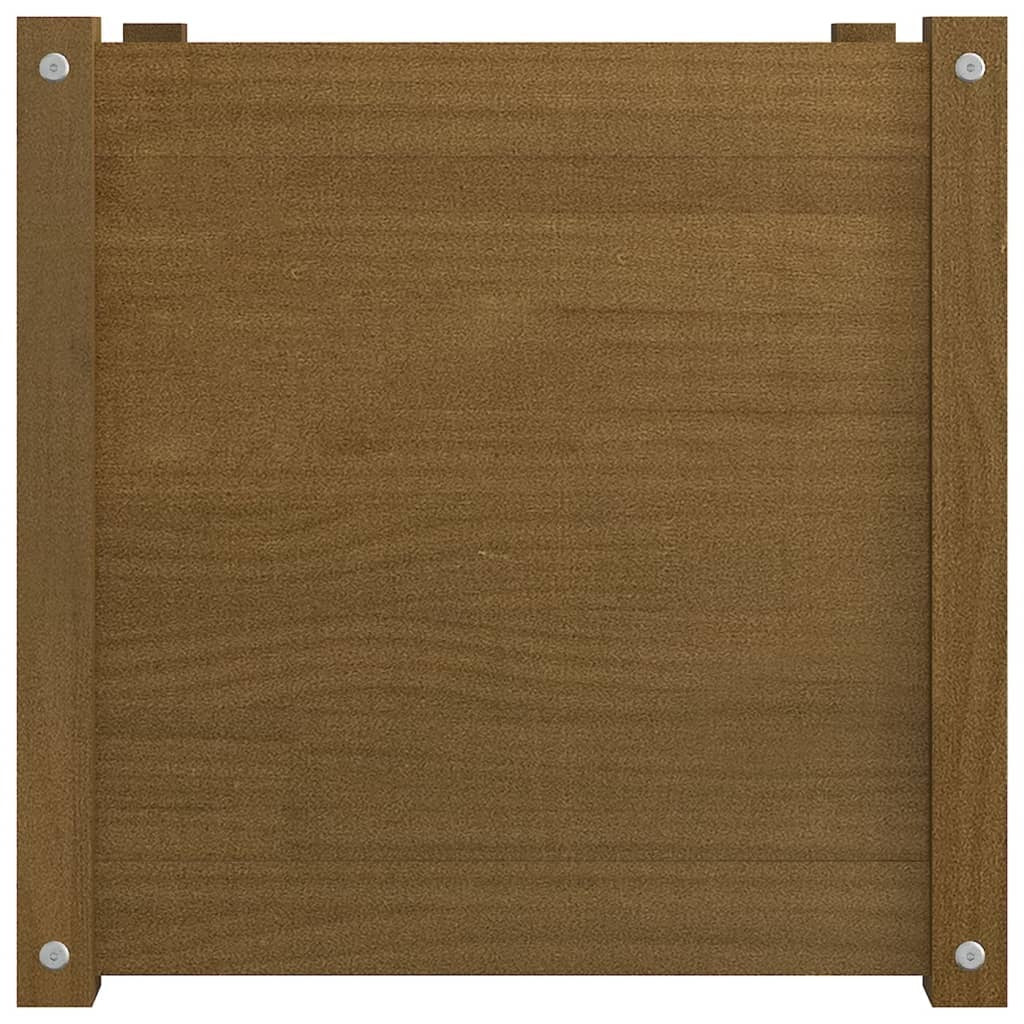 Garden Planters 2 pcs Honey Brown 19.7"x19.7"x19.7" Solid Wood Pine W2B