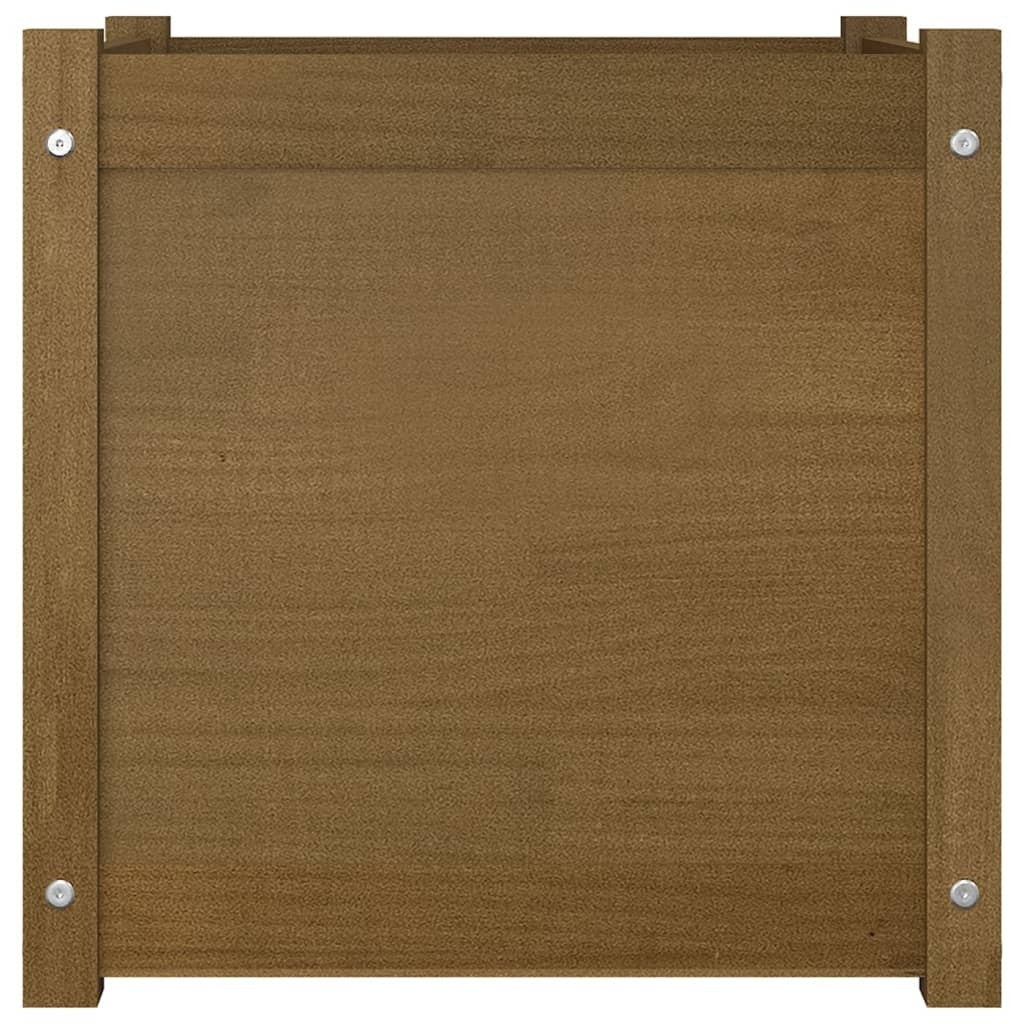 Garden Planters 2 pcs Honey Brown 19.7"x19.7"x19.7" Solid Wood Pine W2B
