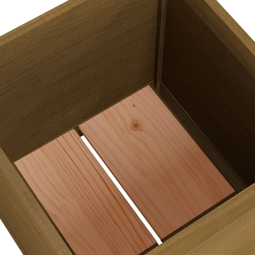 Garden Planters 2 pcs Honey Brown 19.7"x19.7"x19.7" Solid Wood Pine W2B