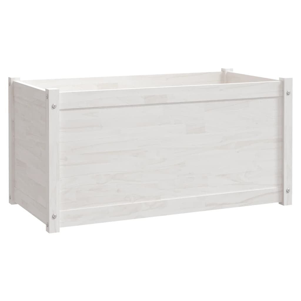 Garden Planter White 39.4"x19.7"x19.7" Solid Wood Pine W2B