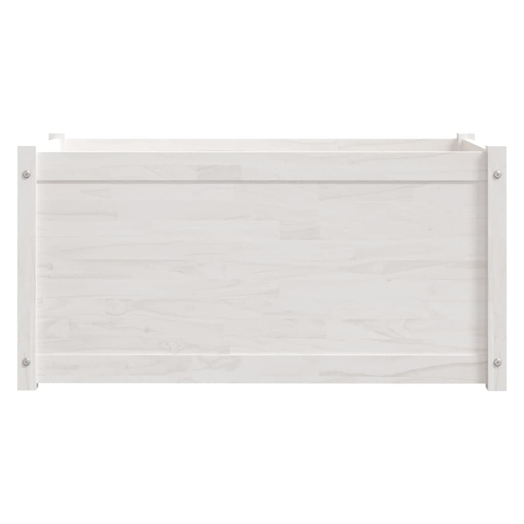 Garden Planter White 39.4"x19.7"x19.7" Solid Wood Pine W2B