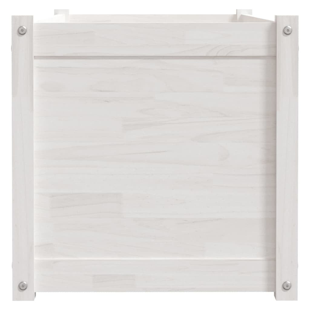 Garden Planter White 39.4"x19.7"x19.7" Solid Wood Pine W2B