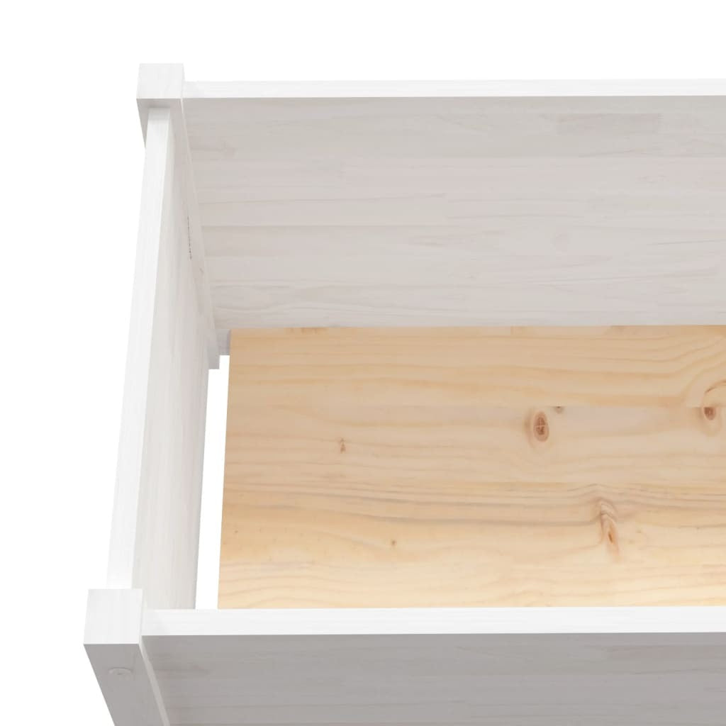 Garden Planter White 39.4"x19.7"x19.7" Solid Wood Pine W2B