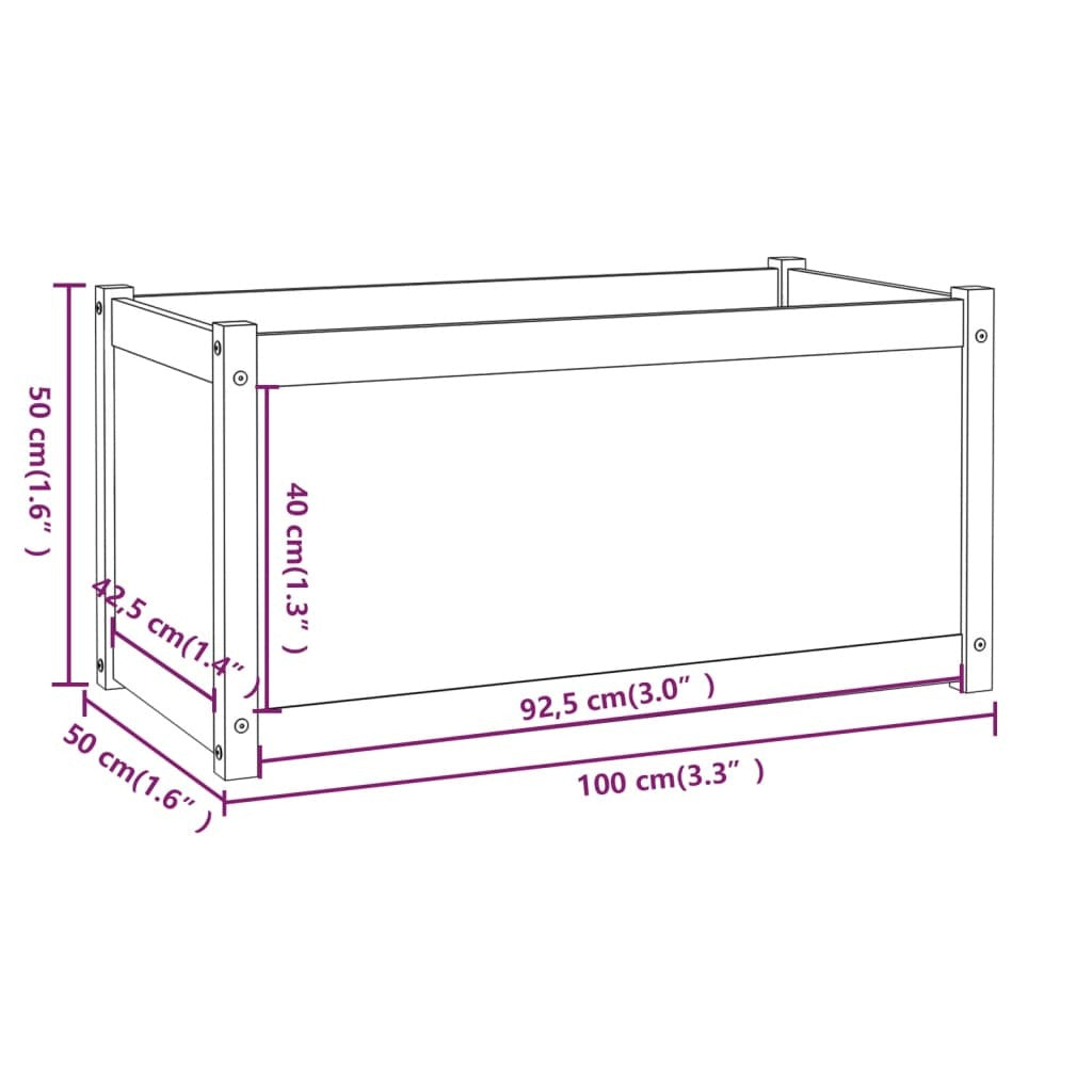 Garden Planter White 39.4"x19.7"x19.7" Solid Wood Pine W2B