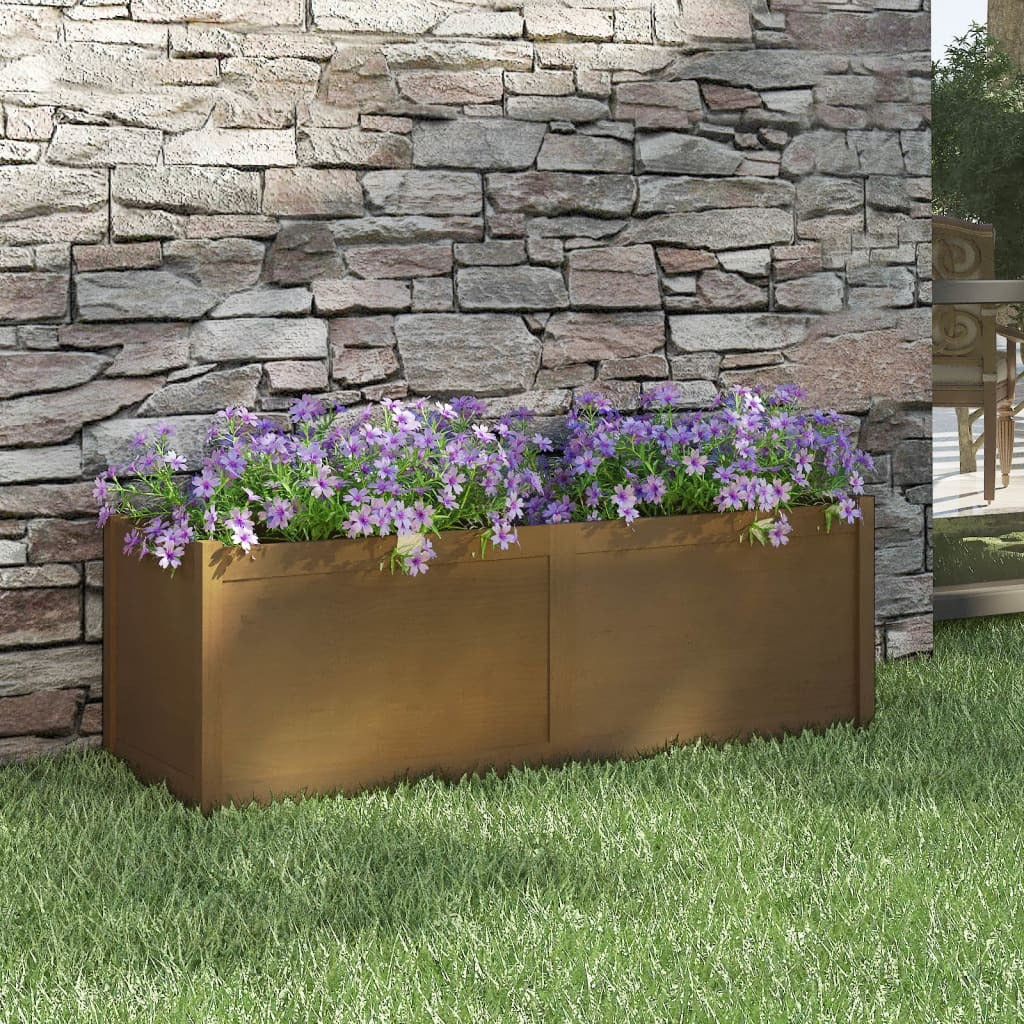 Garden Planter Honey Brown 59.1"x19.7"x19.7" Solid Wood Pine W2B
