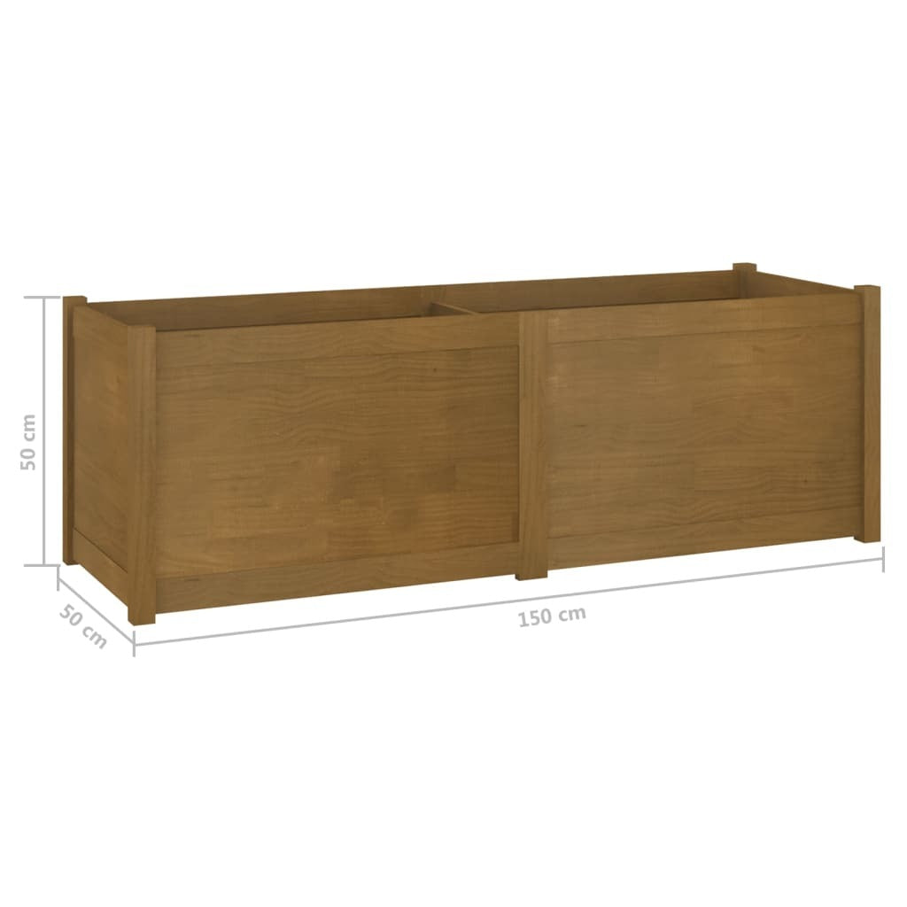 Garden Planter Honey Brown 59.1"x19.7"x19.7" Solid Wood Pine W2B