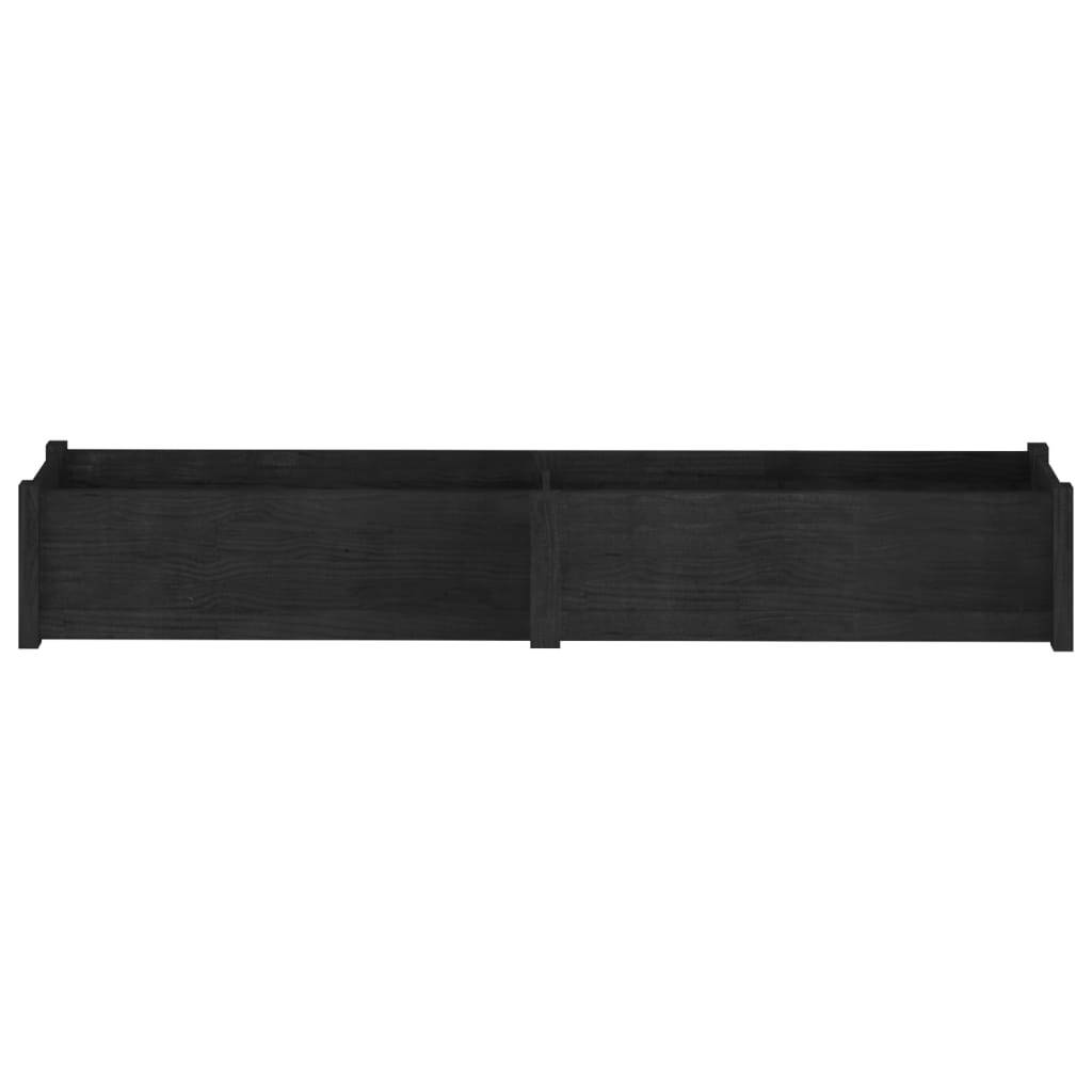 Garden Planters 2 pcs Black 78.7"x12.2"x12.2" Solid Wood Pine W2B