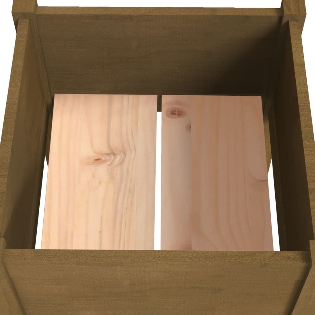 Garden Planter Honey Brown 19.7"x19.7"x27.6" Solid Wood Pine W2B