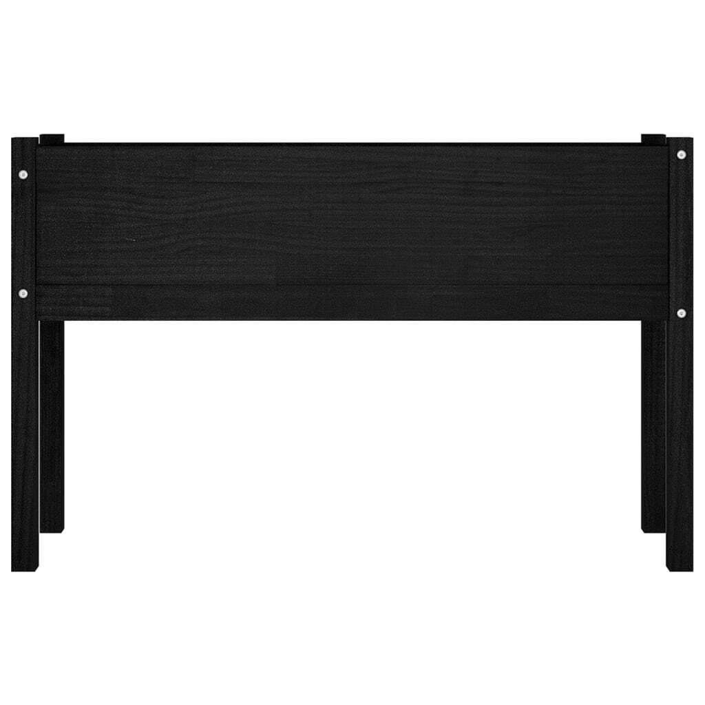 Garden Planters 2 pcs Black 43.3"x12.2"x27.6" Solid Wood Pine W2B