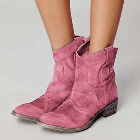 Square Heel Low Martin Boots LadyShow.Store