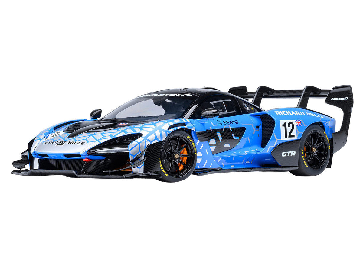 McLaren Senna GTR #12 "Presentation Car" Blue with Black Top and Graphics 1/18 Model Car by Autoart Autoart