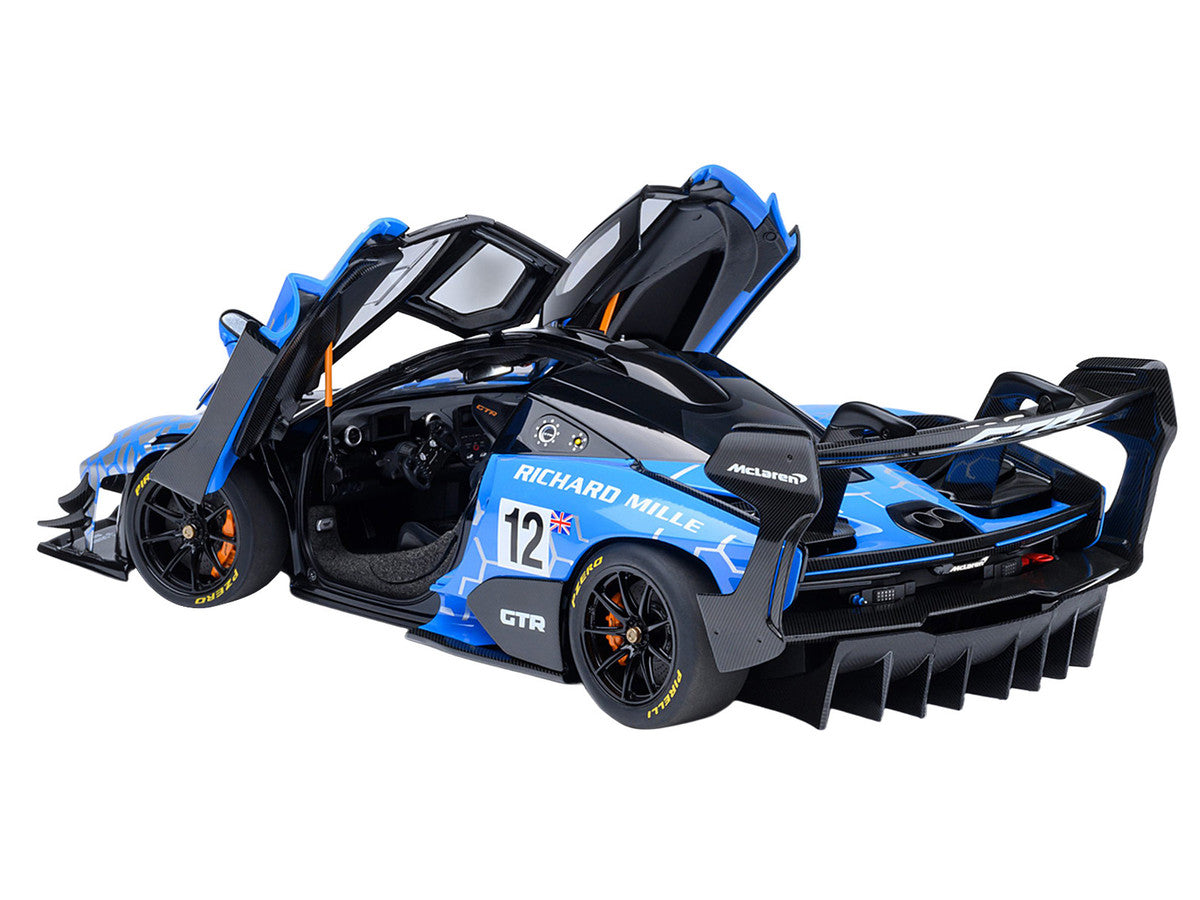 McLaren Senna GTR #12 "Presentation Car" Blue with Black Top and Graphics 1/18 Model Car by Autoart Autoart