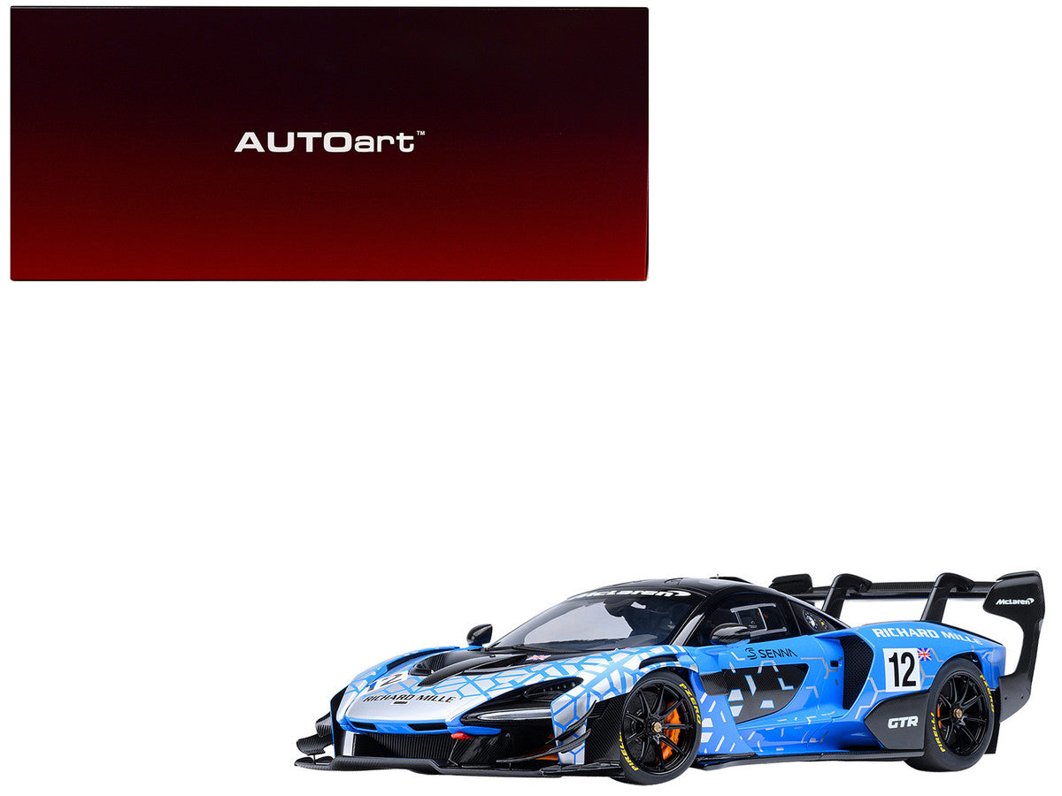 McLaren Senna GTR #12 "Presentation Car" Blue with Black Top and Graphics 1/18 Model Car by Autoart Autoart