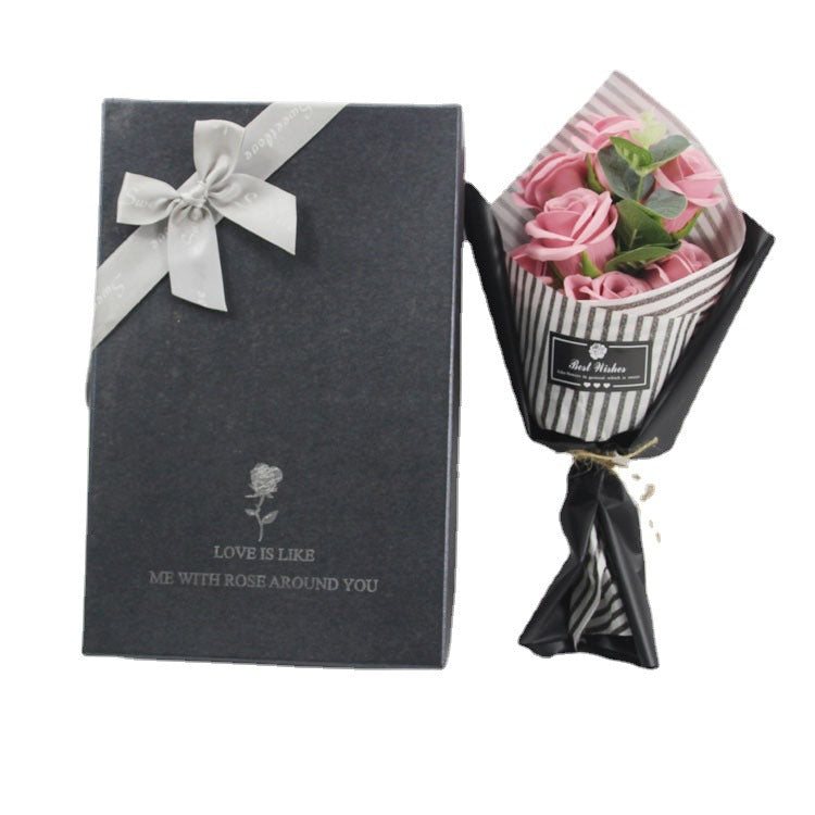 Soap Flower Bear Gift Box Birthday Gift Mother's Day 7 Carnation Valentine's Day Gift Box CJD