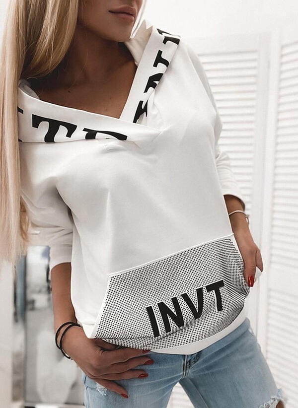 Pocket Hooded Letter Pullover Sweatshirt Best YouTube Store
